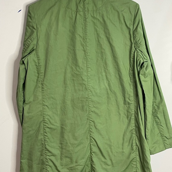 Gap Plaid Trench Green Coat Women Medium - Picture 5 of 10